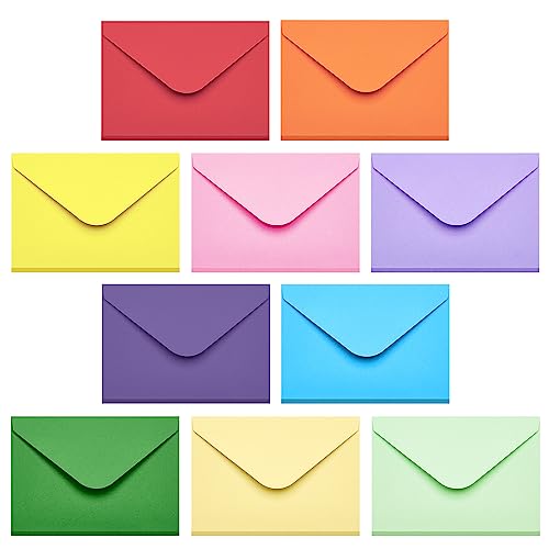 ACSTEP 50PACK Gift Card Envelopes Credit Card Size Mini Envelopes Colorful Tiny Pocket Envelope For Business Card, Small Note Cards 10 Assorted Colors 4X2.75 Inches, Fit Credit Cards - Image 1