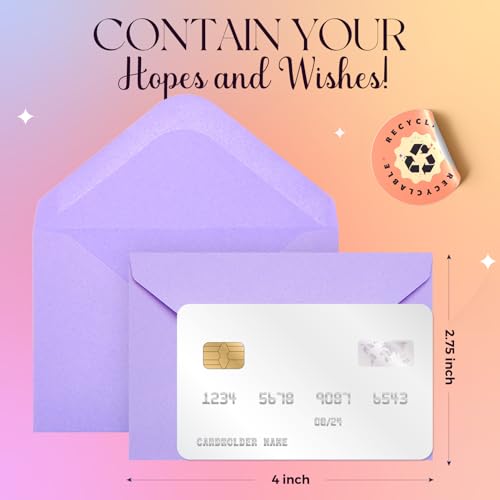 ACSTEP 50PACK Gift Card Envelopes Credit Card Size Mini Envelopes Colorful Tiny Pocket Envelope For Business Card, Small Note Cards 10 Assorted Colors 4X2.75 Inches, Fit Credit Cards - Image 2