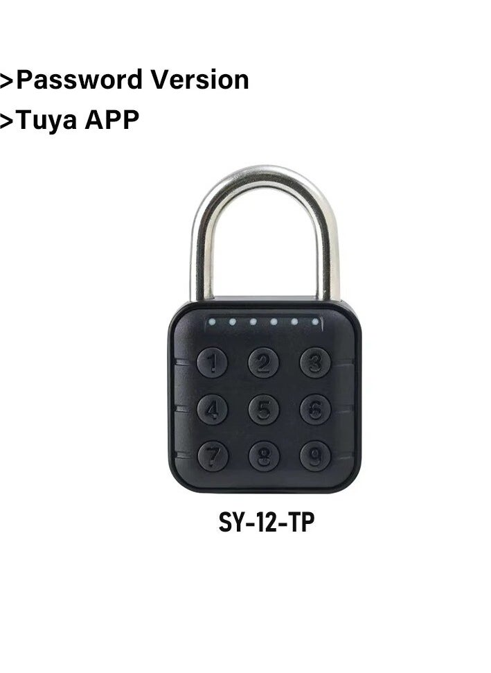 Smart Password Padlock, Anti Rust Waterproof Combination Lock, Portable Durable Digital Luggage Lock, Intelligent Code Lock For Door, Suitcase, Backpack, Bicycle, (Tuya App Password Version)  - Image 1