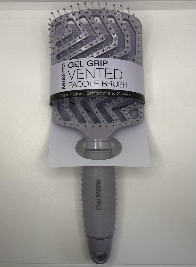Swissco Pro Gel Grip Vented Hair Brush Gloss (Light Purple Gloss)