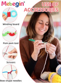MEBEGIN 59 Piece Crochet Kit with Storage Bag, All-Inclusive Crochet Hook Kit for Beginners, Crochet Accessories and Supplies, Portable Knitting Crochet Supplies, Travel Essential for Crochet Lovers, DIY Crochet Gift for Friends and Families  - Image 4