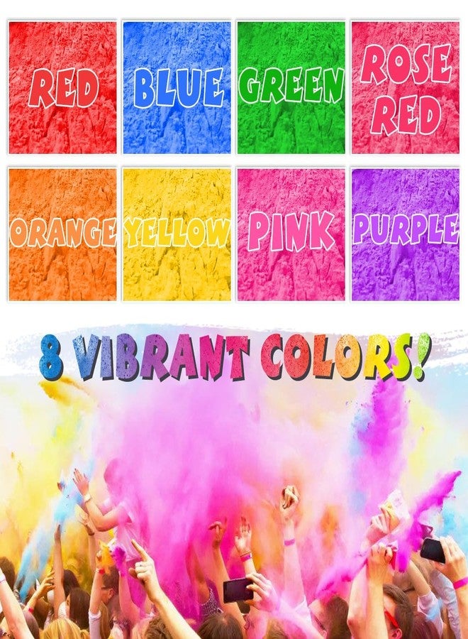 ARELUX Holi Colors Powder - 8 Pounds in Bulk Color Run Powder,8 Pack of Color Smoke Powders 1 Pounds Each Multiple Uses for Youth Group Activities,Gender Reveal,Fun Run,Photoshoot,Chalk,Color Wars - Image 2