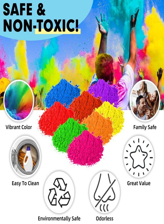ARELUX Holi Colors Powder - 8 Pounds in Bulk Color Run Powder,8 Pack of Color Smoke Powders 1 Pounds Each Multiple Uses for Youth Group Activities,Gender Reveal,Fun Run,Photoshoot,Chalk,Color Wars - Image 3