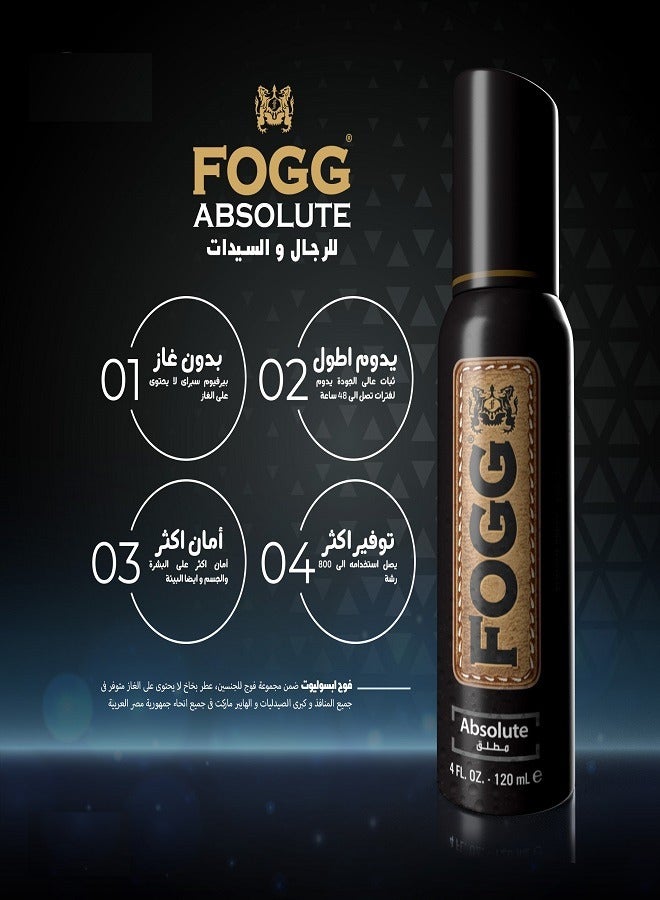 FOGG Absolute Perfume Spray 120ml - Image 2