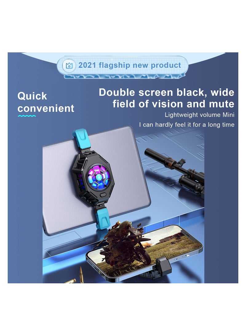 Semiconductor Cooler with Colorful LED Lights and Back Clip, Ideal for Mobile Gaming, Live Streaming, Outdoor Vlogging, and Car Use, Compatible with iPad, Tablets, and Phones.  - Image 3