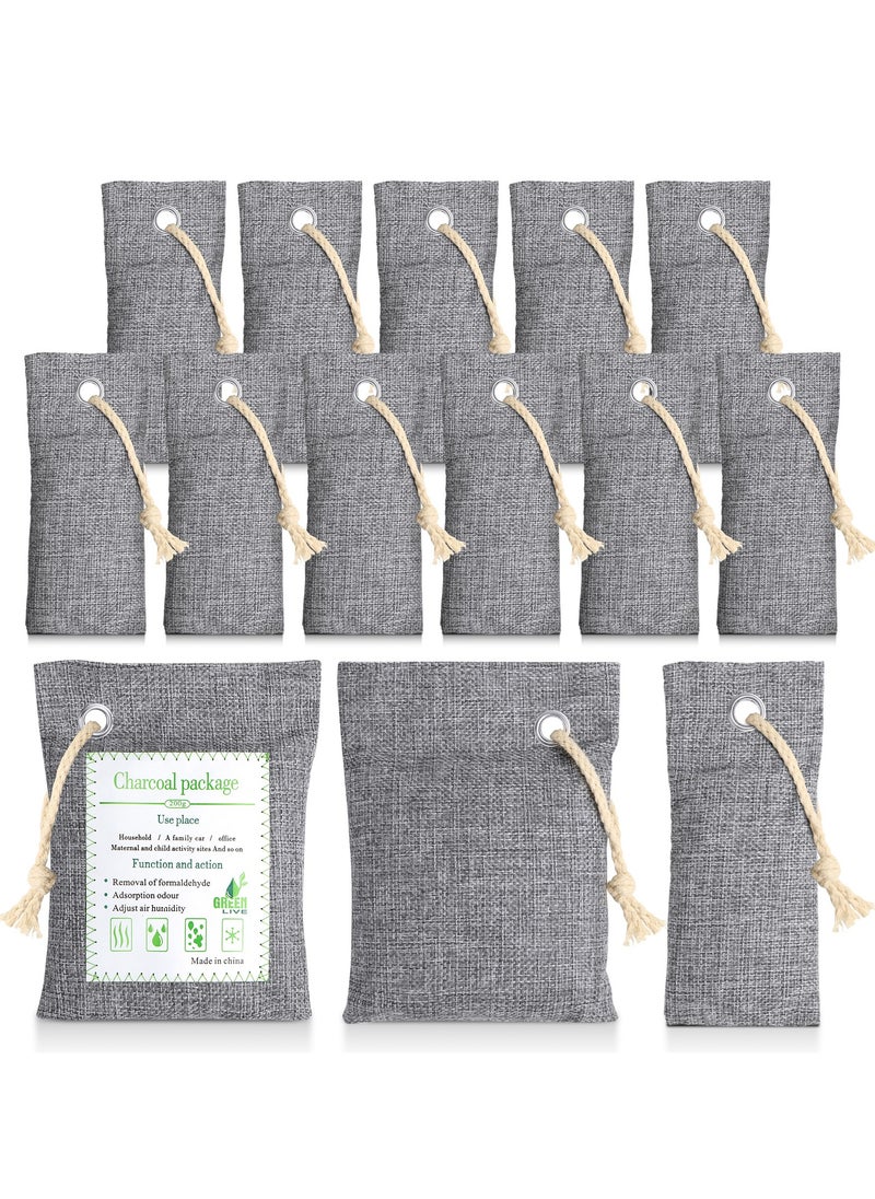 HomarKet 14 Pack Activated Bamboo Charcoal Air Purifying Bags(2x200g, 12x75g), Natural Fresh Odor Absorber, Deodorizer and Moisture Eliminator, Air Purifier for Home, Closet, Shoe, Car Air freshener  - Image 1