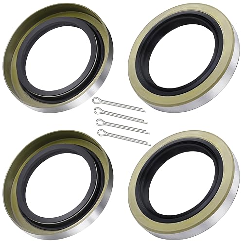 TiciKim 4Pcs Trailer Axle Hub Wheel Grease Seals with 4Pcs Cotter Pins Replace for Dexter 01001900 1019 Transcom 171255TB National 473336 ID 1719 x OD 2565 Double Lip Seals 3500 lbs 84 Spindle - Image 1