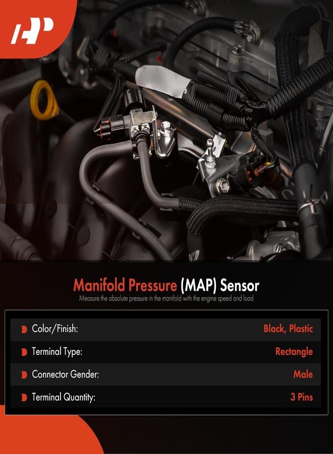 A-Premium Manifold Absolute Pressure Map Sensor Compatible with Chevrolet Tracker 2001-2004 Suzuki Aerio 2002-2007 Grand Vitara 2001-2007 XL-7 2002-2009 - Image 2
