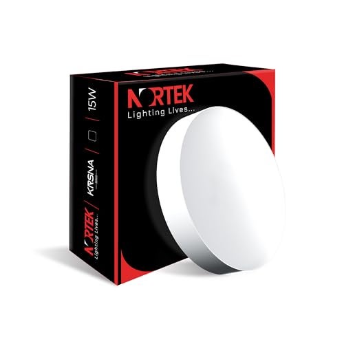 Nortek KRSNA 15W LED Surface Panel Light | Bright Panel Lights for Ceiling, Bedroom, Hall, Balcony | Cool White | Decorative Round Wall Panel | Fall Ceiling Light for Home & Office | Pack of 10 - Image 1