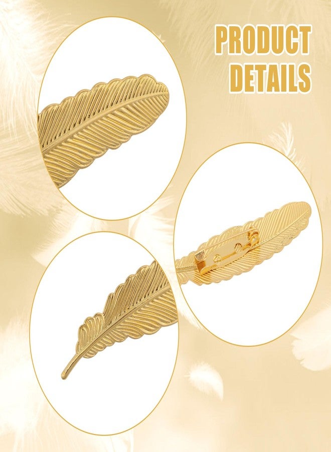 CHGCRAFT 20 Pcs Golden Feather Brooch Pins: Brass Feather Brooch, Women's Clothing Decoration - Image 4