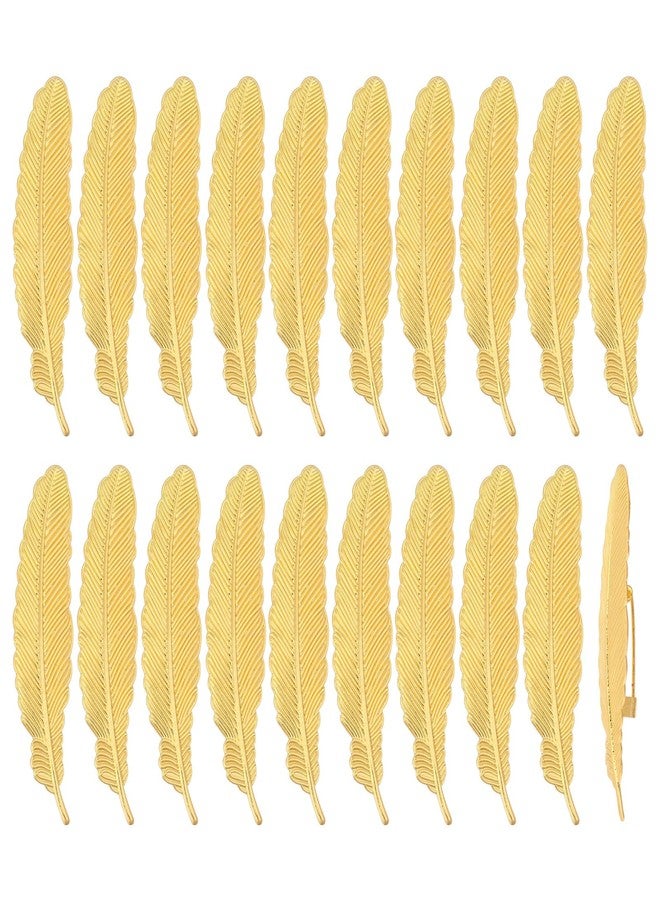 CHGCRAFT 20 Pcs Golden Feather Brooch Pins: Brass Feather Brooch, Women's Clothing Decoration - Image 1