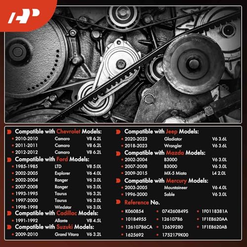 A-Premium Engine Serpentine Drive Belt Compatible with Ford, Jeep, Chevy, Mazda, Cadillac, Mercury & Suzuki Cars - Explorer, Taurus, Ranger, Wrangler, Camaro, MX-5 Miata, B3000, Grand Vitara & More - Image 2