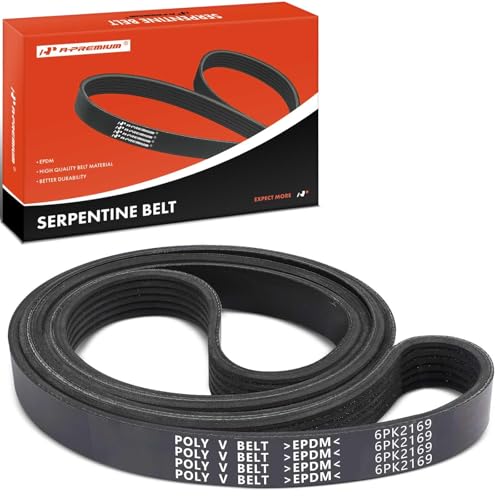 A-Premium Engine Serpentine Drive Belt Compatible with Ford, Jeep, Chevy, Mazda, Cadillac, Mercury & Suzuki Cars - Explorer, Taurus, Ranger, Wrangler, Camaro, MX-5 Miata, B3000, Grand Vitara & More - Image 1