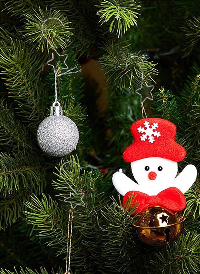 وهاواي 60 Pieces Christmas Ornaments Hooks Metal Star-Shaped Hangers for Christmas Tree Decorations, Silver, 48mm Length - Image 5