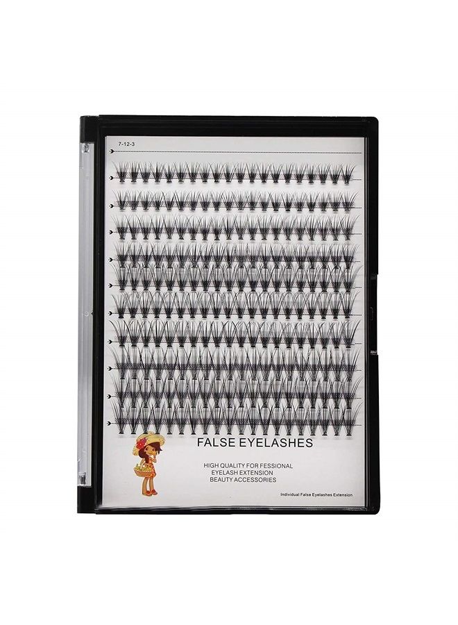 Dedila Large Tray-20Roots Thickness 0.07mm Mixed 8-10-12-14mm/ 9-11-13-15mm /12-14-16mm Black Soft and Light Individual False Eyelashes Dramatic Look Makeup Volume Eye Lashes Cluster (12-14-16MM) - Image 2