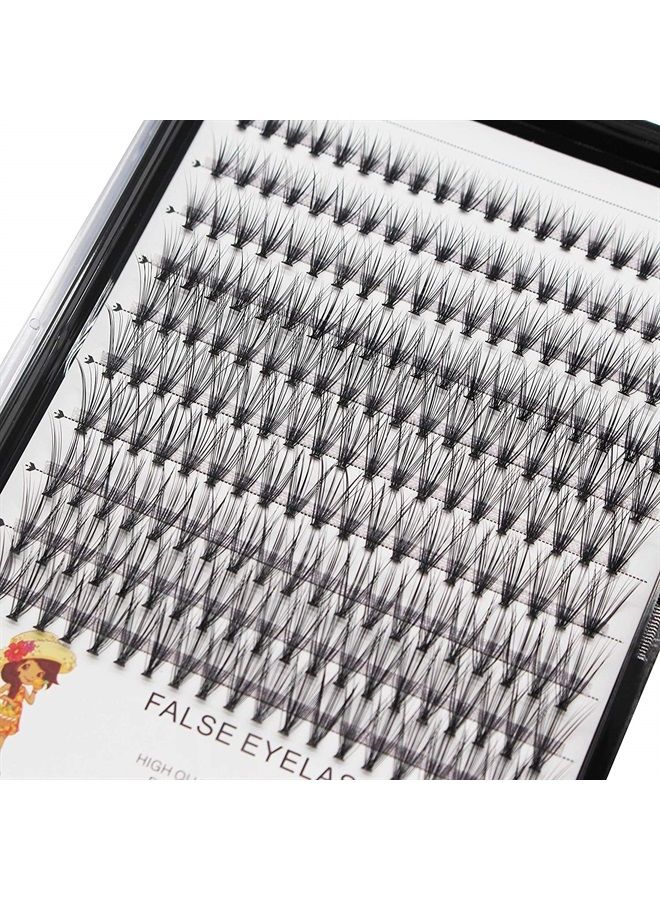 Dedila Large Tray-20Roots Thickness 0.07mm Mixed 8-10-12-14mm/ 9-11-13-15mm /12-14-16mm Black Soft and Light Individual False Eyelashes Dramatic Look Makeup Volume Eye Lashes Cluster (12-14-16MM) - Image 1
