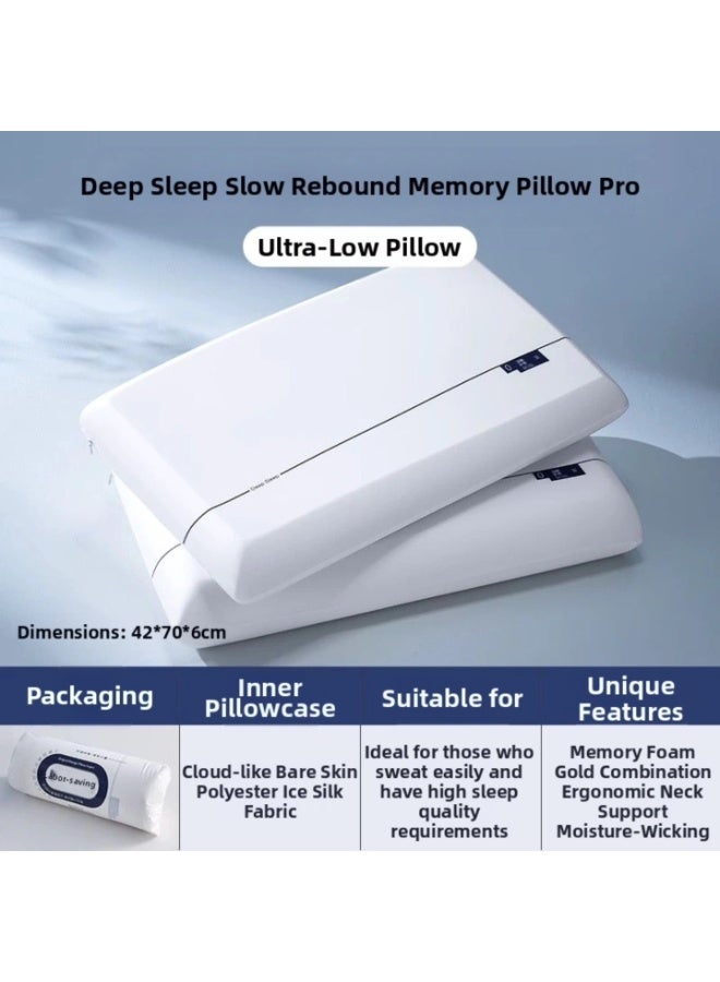 Cloud Deep Sleep Pillow Pro – Slow Rebound Memory Foam – 42×70×6 cm - Image 1