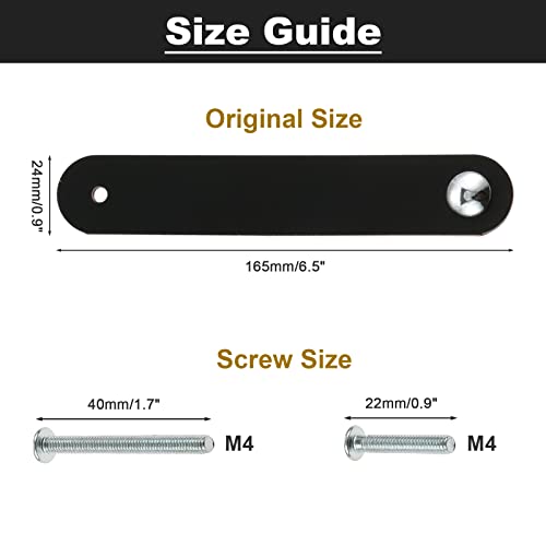 MOOTVGOO 10 Pack Leather Drawer Pulls 25 Black SingleHole Soft Leather Pull Handles with Short and Long Screws Perfect Replacement of Metal Cabinet Knobs for Dresser Cabinet Wardrobe Door - Image 3
