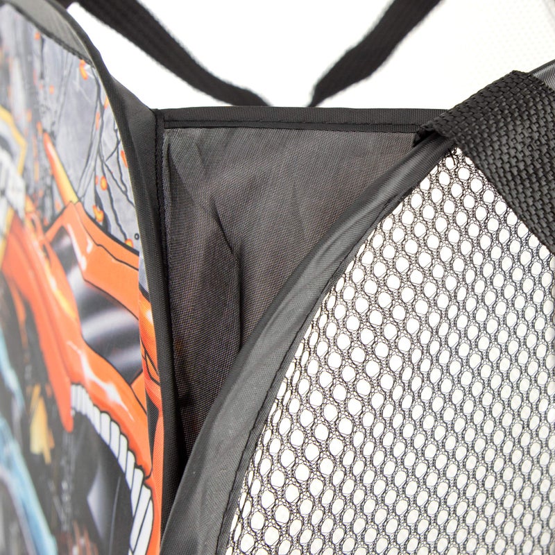 Jay Franco Monster Jam Break Out Pop Up Hamper - Mesh Laundry Basket/Bag with Durable Handles - Features Grave Digger & Megalodon - Image 3