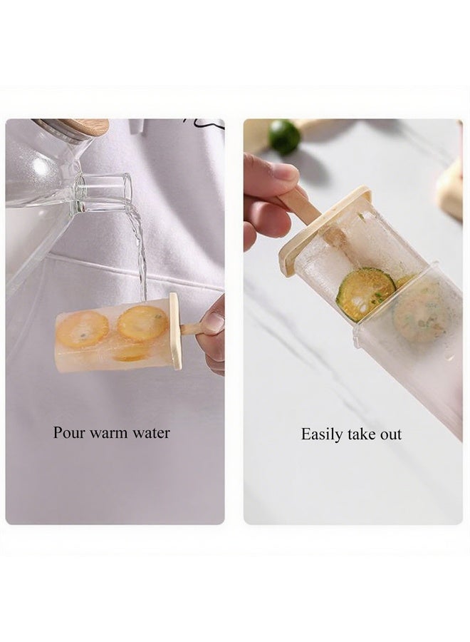 هومستر قالب البوبسيكل ، 9 تجويفات مع الأغطية ، مواد الصف الغذائي ، إطلاق سهل ، إدراج فاكهة سهلة ، أيس كريم محلي الصنع شرائط الفاكهة الزبادي - Image 4