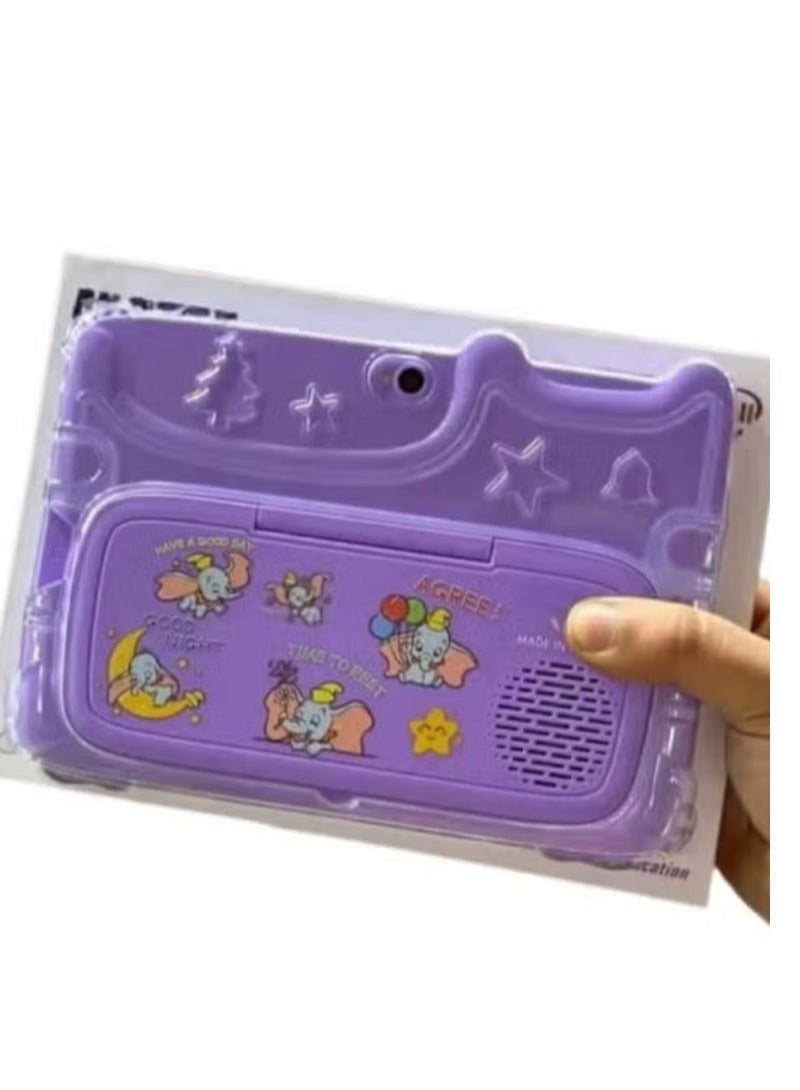 A children's tablet with a 7-inch screen, 256GB storage, 8GB RAM, and the latest Android 13 operating system. It supports 5G networks and features dual front and rear cameras (5MP and 13MP), a large 5000mAh battery, and Play Store compatibility. Suitable for modern educational activities and modern games and entertainment. Available in purple.