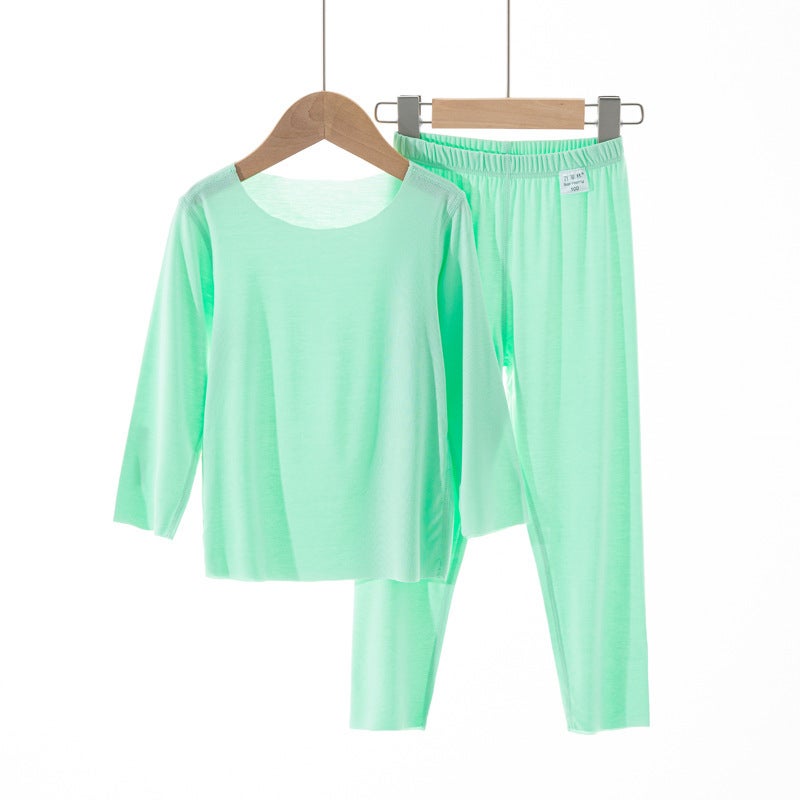 Children'S Modal Autumn Clothes And Pants Boys' Air-Conditioning Clothes Girls' Thin Underwear Suit Baby'S Home Clothes Middle And Big Children - Image 1