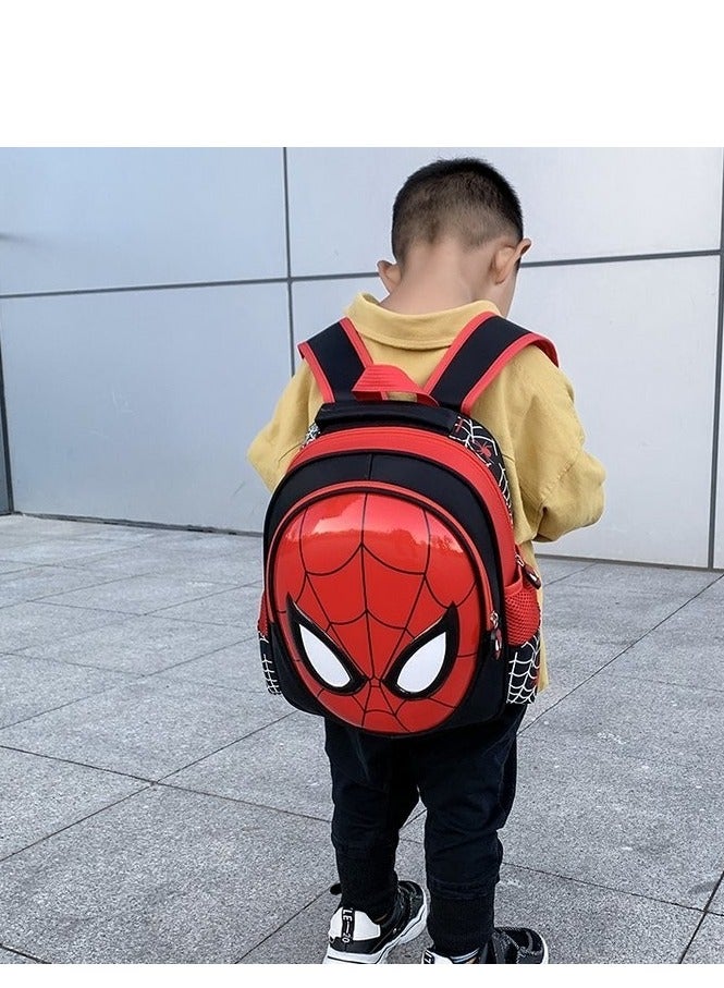 يزما العالمية حقيبة ظهر للأطفال مطبوعة بشخصية سبايدرمان، مقاس 12 بوصة، أحمر/أسود - Image 3