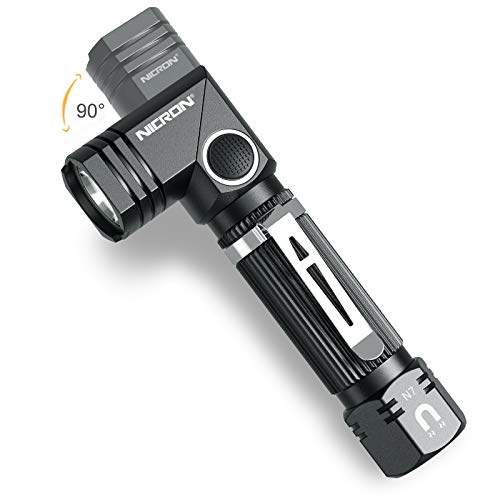 NICRON Flashlight, N7 600 Lumens Tactical Flashlight, 90 Degree Ip65 Waterproof Led Mini Flashlight 4 Modes- Best High Lumens are for Camping, Outdoor, Hiking （Not Including Batteries） Gift - Image 1