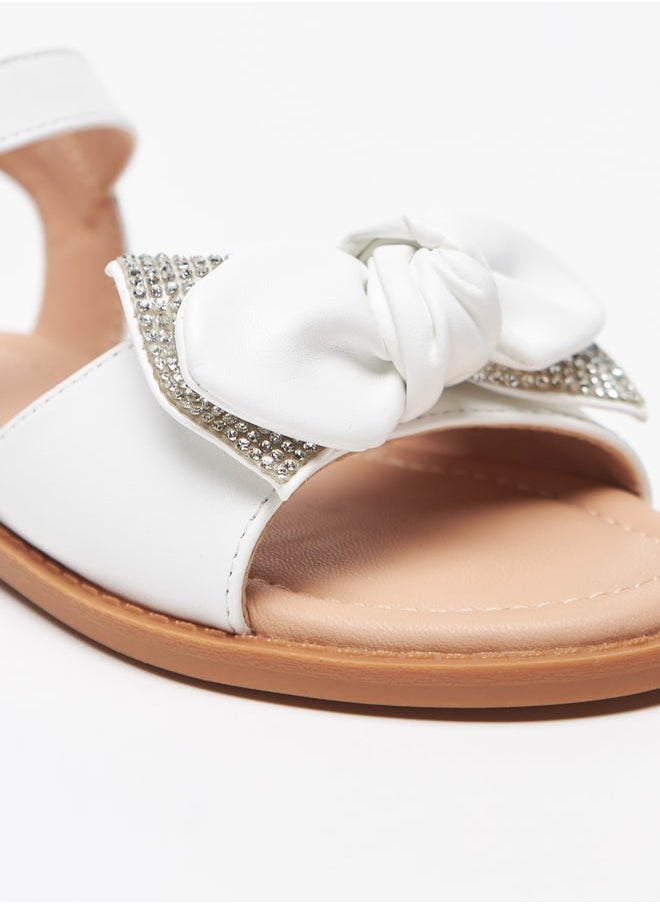 Flora Bella By Shoexpress - Girl's Bow Accented Sandals With Hook And Loop Closure Ramadan Collection - Image 1