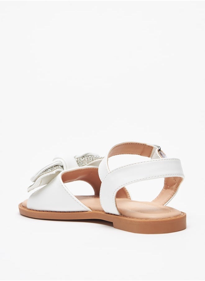 Flora Bella By Shoexpress - Girl's Bow Accented Sandals With Hook And Loop Closure Ramadan Collection - Image 1
