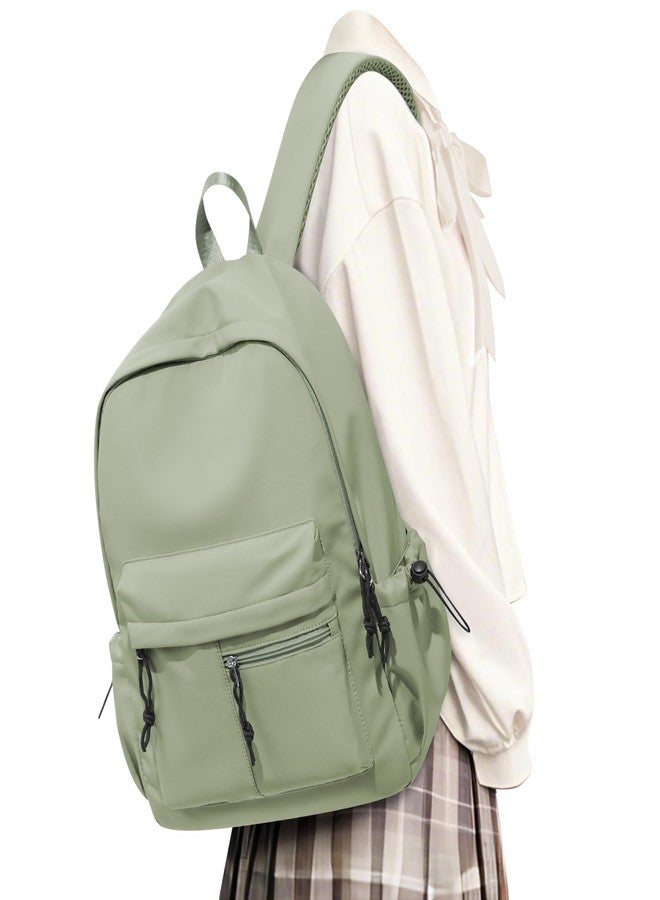 UPPACK School Backpack for Girls Boys Bookbag Cute Aesthetic College Backpack Women Middle High School Teen Students Book Bag Lightweight Gym Work Laptop Casual Daypack Backpacks Men Green - Image 1