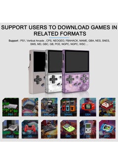 ANBERNIC  RG35XX Handheld Game Console, 3.5 Inch IPS Screen Linux System Retro Video Games Consoles, Portable Pocket Video Player with 5000+ Games (Grey, 64GB)  - Image 3