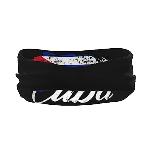 ASYG Cute Cuba Flag Sports Headband Sweatbands Headband Wicking Elastic Hairband for Women Men - Image 3