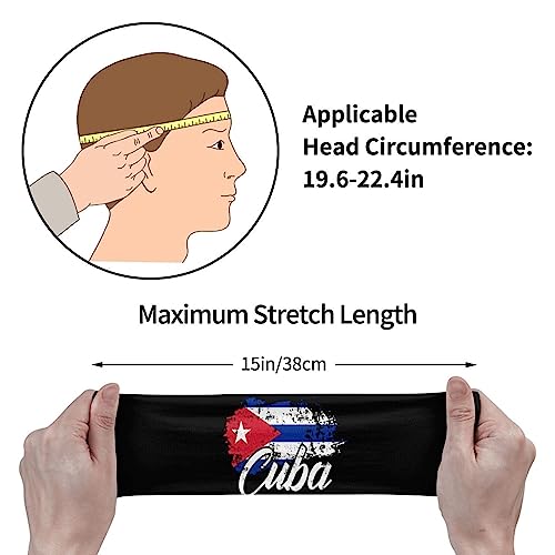 ASYG Cute Cuba Flag Sports Headband Sweatbands Headband Wicking Elastic Hairband for Women Men - Image 5