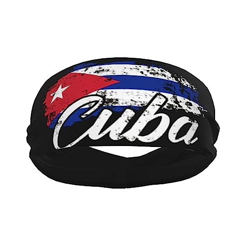 ASYG Cute Cuba Flag Sports Headband Sweatbands Headband Wicking Elastic Hairband for Women Men - Image 2