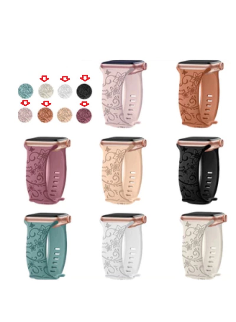 6pcs Sports Bands Compatible with Band 42mm 44mm 45mm 49mm Soft Waterproof Silicone Wristbands Compatible with Apple iWatch  - Image 1