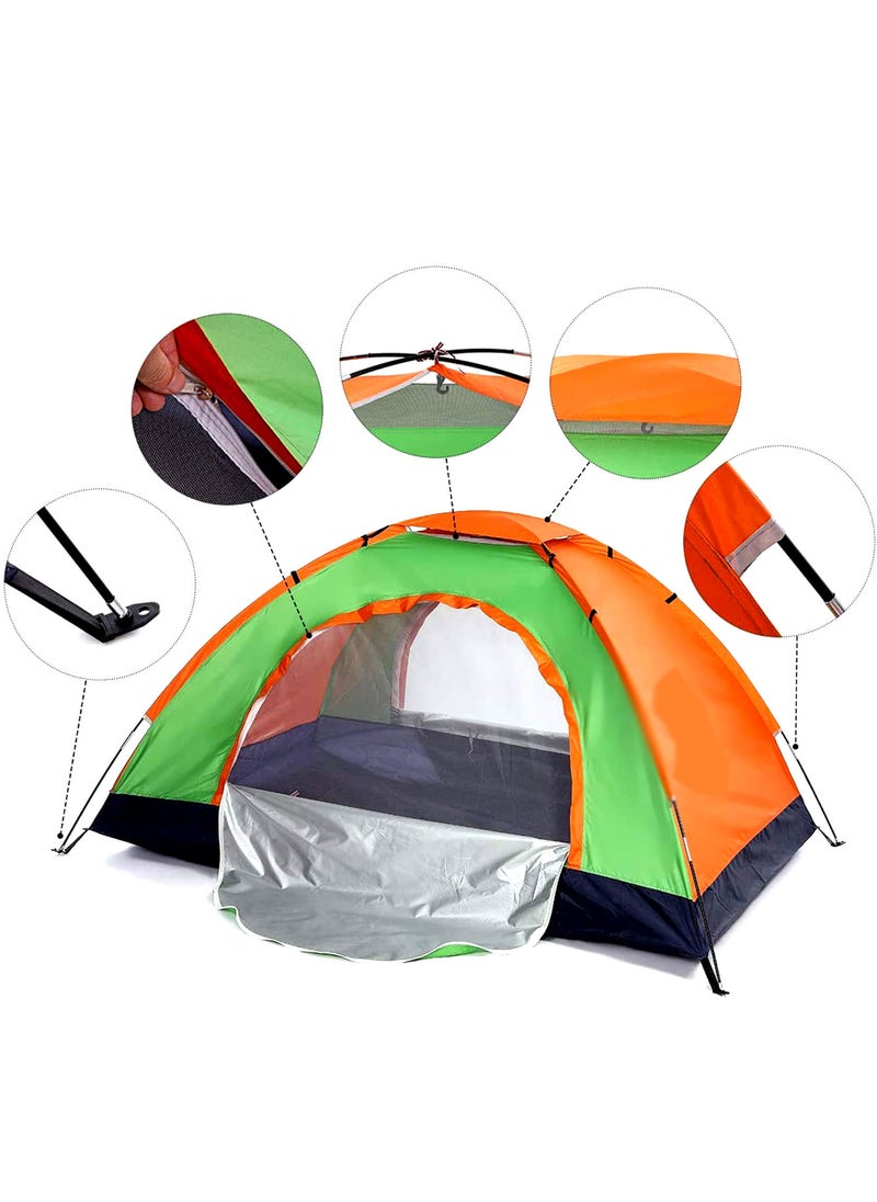 GO2CAMPS Automatic Camping Tent for 2 Persons (140 x 140 x 115 cm ), Instant Automatic Pop Up Dome Tent,Portable Lightweight Camping Tent for Family Backpacking Hunting, Hiking Outdoor Beach Tent and Picnic Tent-Multicolours  - Image 1