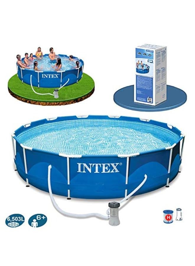 Intex Metal Frame Pool Set Round with Pump 12ft 3.66mx76cm - Image 4