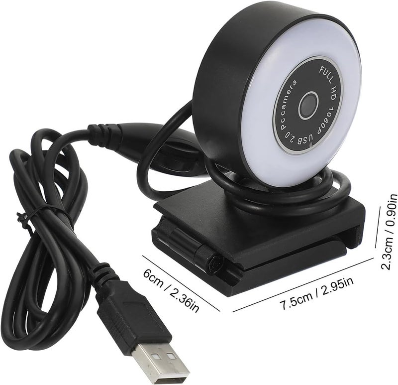 1080p USB Web Camera with Microphone Live Streaming Webcam for Office Computer Plug and Play Compatible with Zoom Skype Video Conference - Image 2