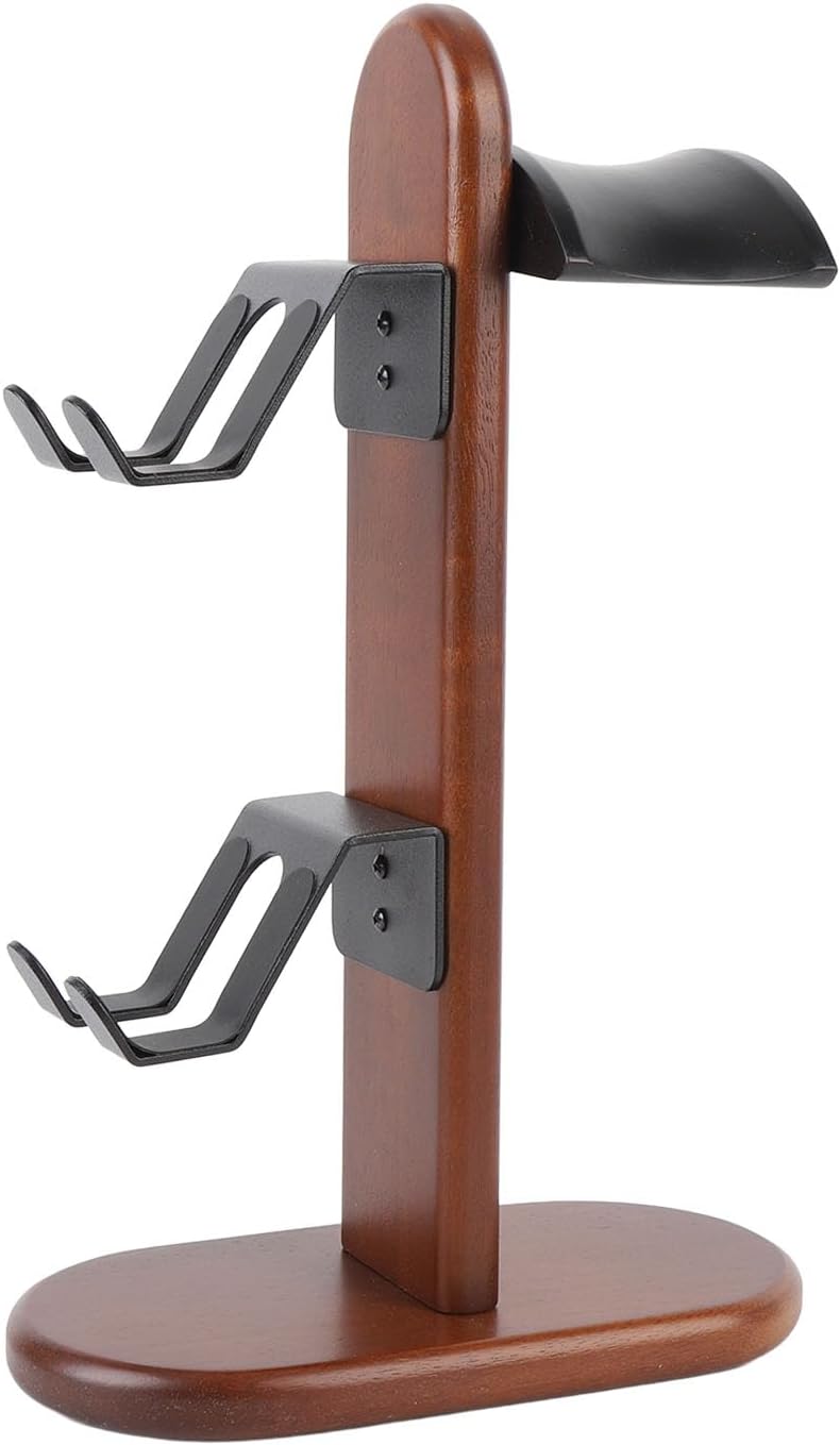 Zunate Wooden Gaming Controller Stand with Headphone Holder, Compatible with Pro and Controllers, Solid Walnut Wood and Aluminum Alloy Construction - Image 3