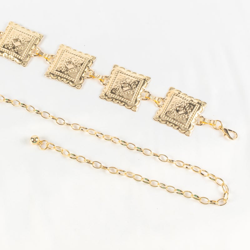 حزام وسط معدن ذهبي حريمي - Image 2