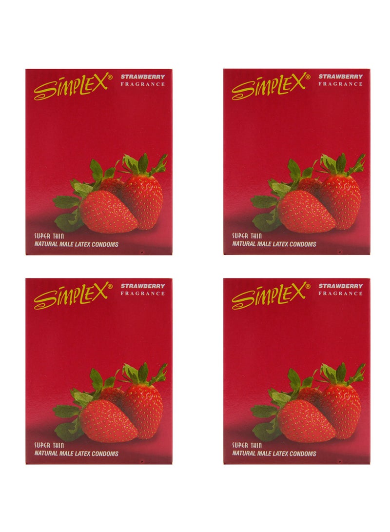 سيمبليكس الواقي الذكري بالفراولة من سمبلكس 4 علب كل علبه 3 قطعة - Image 1
