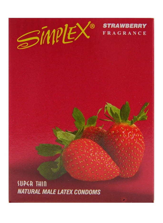 سيمبليكس الواقي الذكري بالفراولة من سمبلكس 4 علب كل علبه 3 قطعة - Image 2
