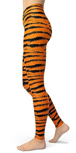 sissycos Women's Leopard Printed Leggings Animal Skin Brushed Buttery Soft Tights (Large, Tiger Skin) - Image 4