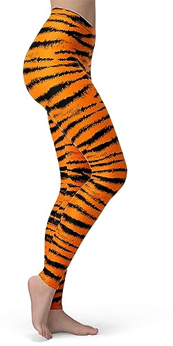 sissycos Women's Leopard Printed Leggings Animal Skin Brushed Buttery Soft Tights (Large, Tiger Skin) - Image 3