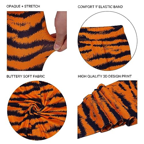 sissycos Women's Leopard Printed Leggings Animal Skin Brushed Buttery Soft Tights (Large, Tiger Skin) - Image 5