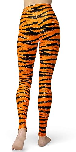 sissycos Women's Leopard Printed Leggings Animal Skin Brushed Buttery Soft Tights (Large, Tiger Skin) - Image 2