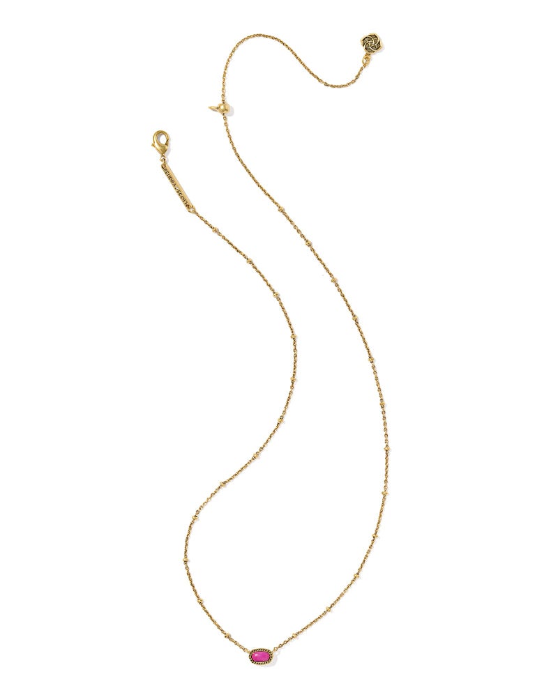 Kendra Scott Mini Elisa Satellite Short Pendant Necklace, 14K Gold-Plated Brass, Fashion Jewelry for Women, Dark Fuchsia Variegated Magnesite - Image 2