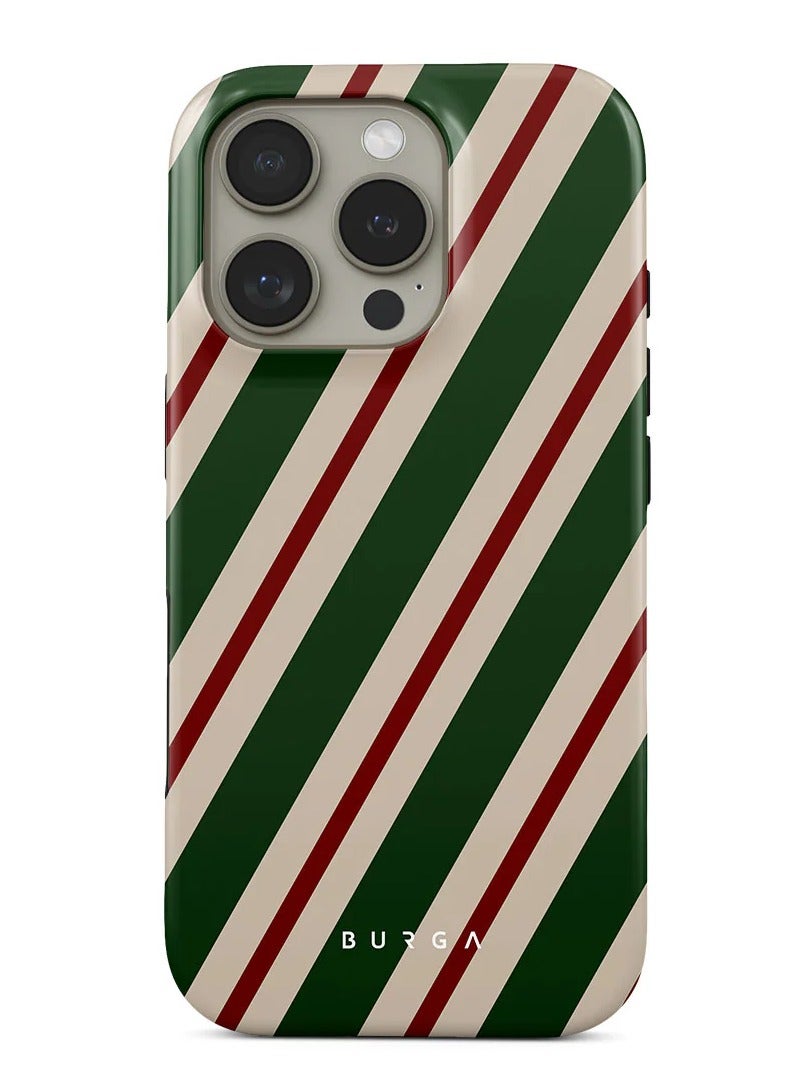 BURGA iPhone 16 pro Case, 2 Piece Hard Shell + TPU Silicone Interior, Shock Absorption, All Port Accessible, Raised Bezel For Screen & Camera Protection, Never Fading HQ Print,North Pole - Image 1