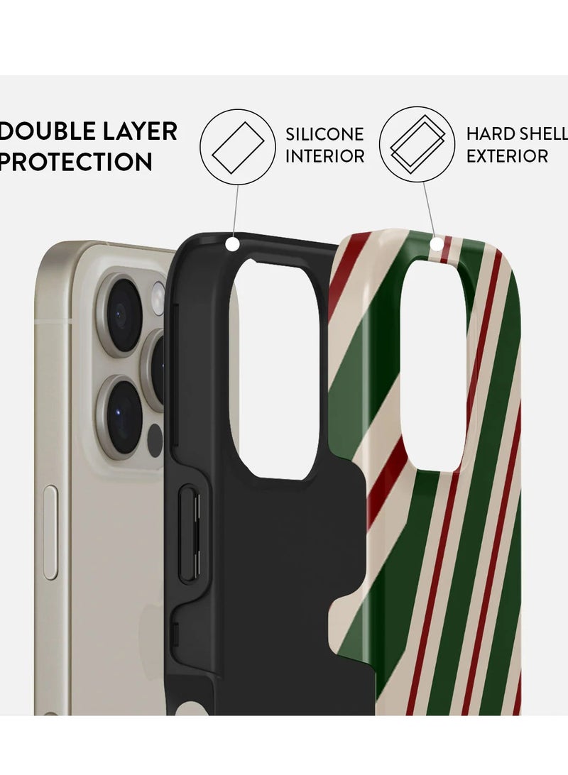 BURGA iPhone 16 pro Case, 2 Piece Hard Shell + TPU Silicone Interior, Shock Absorption, All Port Accessible, Raised Bezel For Screen & Camera Protection, Never Fading HQ Print,North Pole - Image 2